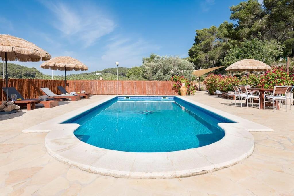 Casa Can Lluc Con Piscina, Jardin Y Vista Al Campo サン・ミゲル・デ・バランサット エクステリア 写真